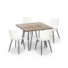 Set kvadratiskt bord 80x80cm industriell design 4 polypropen stolar Sartis Modell