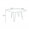 Set kvadratiskt bord 80x80cm industriell design 4 polypropen stolar Sartis 