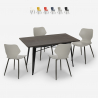 set 4 stolar rektangulärt bord 120x60cm industriell design bantum Försäljning