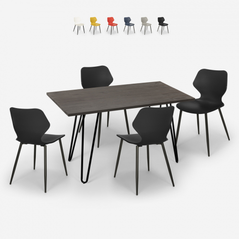 Set kök matsal 4 stolar design Tolix bord 120x60cm Palkis Kampanj