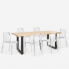 Set 6 transparenta stolar matbord 200x80cm industriell design Lewis Erbjudande