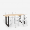 Set matbord 160x80cm trä metall 4 transparenta stolar Jaipur M Modell