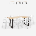 Set 6 genomskinliga stolar polykarbonat bord 180x80cm industriellt Jaipur L Försäljning