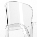 Set 6 genomskinliga stolar polykarbonat bord 180x80cm industriellt Jaipur L 