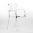 Set 6 genomskinliga stolar polykarbonat bord 180x80cm industriellt Jaipur L 