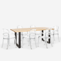 Set bord 200x80cm järnben 6 genomskinliga stolar design Jaipur XL Katalog