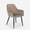 Set 4 stolar sammet design bord 160x80cm industriell stil Samsara M1 Val