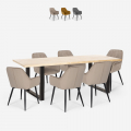 Set 6 sammet stolar bord 200x80cm industriell design Samsara XL2 Kampanj