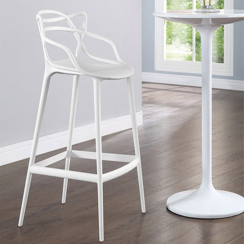 Hög barstol med armstöd modern design för kök restaurang Dej
