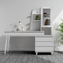 Skrivbord hemmakontor modern design 120x55 cm byrå vitrin Noly Bestånd