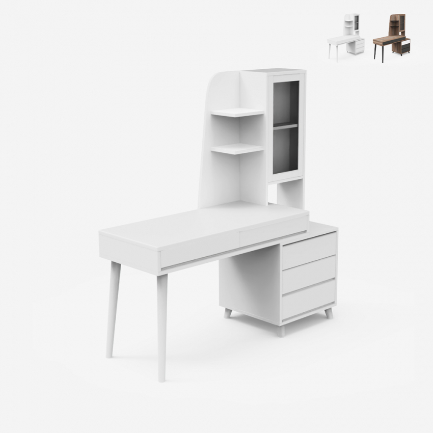 Skrivbord hemmakontor modern design 120x55 cm byrå vitrin Noly Katalog