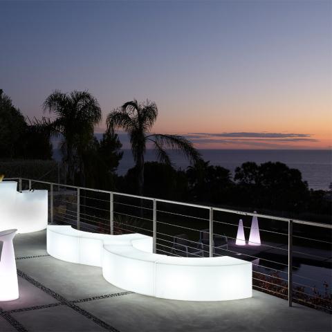 Lysande bänk modern design modulär utomhus Snake Slide