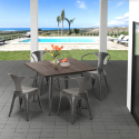 set bord 80x80cm 4 stolar stil industriell design kök bar hustle Bestånd