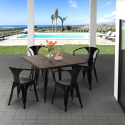 set bord 80x80cm 4 stolar industriell design stil kök bar hustle black Bestånd