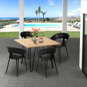 Set 4 stolar modern design bord 80x80cm industriellt restaurang kök Maeve Light Bestånd