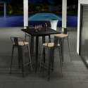 set 4 pallar vintage högt industriellt svart bord 60x60cm bar kök rush black Erbjudande