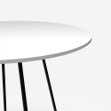 Runt vitt matbord 100cm svarta metallben modern design Marmor Erbjudande