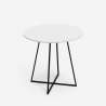 Runt vitt matbord 80cm svarta metallben modern design Marmor Försäljning