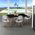 Set 4 stolar skandinavisk design rektangulärt bord 80x120cm Flocs Dark Rea