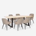 Set matbord 180x80cm 6 stolar sammet modern design Samsara L1 Rabatter