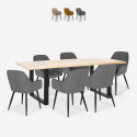 Set matbord 180x80cm 6 stolar sammet modern design Samsara L1 Försäljning