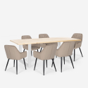 Set 6 stolar modern design sammet matbord 180x80cm Samsara L3 Rabatter