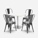 set 4 stolar horeca vitt bord 90x90cm bar restaurang just white Kostnad