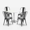 set 4 stolar horeca vitt bord 90x90cm bar restaurang just white Kostnad