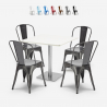 set 4 stolar horeca vitt bord 90x90cm bar restaurang just white Rabatter