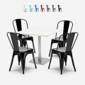 set 4 stolar horeca vitt bord 90x90cm bar restaurang just white Kampanj