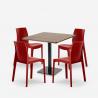 Set bord 90x90cm Horeca 4 stapelbara stolar restaurang bar kök Jasper Mått