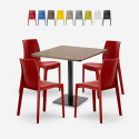 Set bord 90x90cm Horeca 4 stapelbara stolar restaurang bar kök Jasper Kampanj