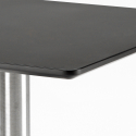 Set svart bord Horeca 90x90cm 4 stolar polypropen stapelbara Yanez Black 