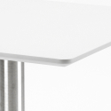 Set vitt bord 90x90cm Horeca 4 stolar konstrotting stapelbara Barrett White Mått