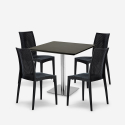 Set 4 stolar konstrotting bar restaurang svart bord Horeca 90x90cm Barrett Black Katalog