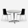 Utomhusset 2 stolar modern design 70cm runt bord stål Remos Katalog