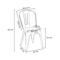 set 2 stolar industriell stil kvadratiskt bord stål 70x70cm caelum Pris