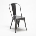 set 4 stål stolar Lix industriell design runt bord 70cm factotum Bestånd