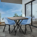 Set kvadratiskt svart bord 70x70cm 2 stolar modern design Navan Black Modell