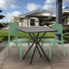 Set modernt svart kvadratiskt bord 70x70cm 2 stolar design Wade Black Egenskaper