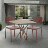 Set kvadratiskt beige bord polypropen 70x70cm 2 stolar design Larum Försäljning