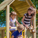 Lekplats i trä för barn i trädgården torn med rutschkana Carol-1 Rabatter