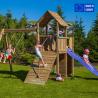 Lekplats i trä för barn trädgården torn med rutschkana gunga klättring Carol-3 Försäljning