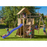 Lekplats i trä för barn trädgården torn med rutschkana gunga klättring Carol-3 Katalog