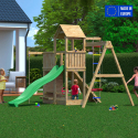 Trädgårdslekplats i trä för barn rutschkana gunga klättring Activer Försäljning