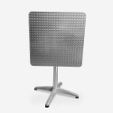 set kvadratiskt fällbart bord 70x70cm stål 2 stolar Lix vintage magnum Rea