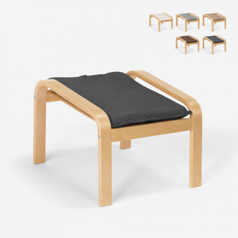 Fotpall puff fåtölj soffa vardagsrum trä skandinavisk design Sylt