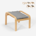 Fotpall puff fåtölj soffa vardagsrum trä skandinavisk design Sylt Rea