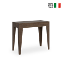 Utdragbart konsolbord 90x42-302cm matbord trä Isotta Noix Försäljning