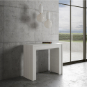 Utdragbart konsolbord 90x42-302cm vitt och trä matbord Mia Rea